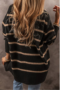 Black Stripe Cardigan