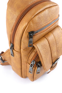 Khaki Multi Pocket Sling Bag