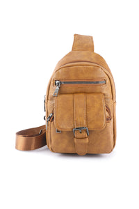 Khaki Multi Pocket Sling Bag