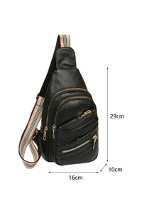 Black Faux Leather Crossbody Bag