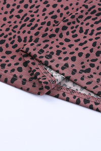 Short Sleeve Cheetah Print Blouse
