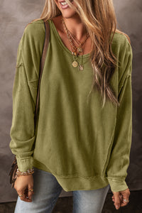 Jungle Green Textured Sweatshirt