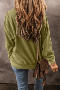 Jungle Green Textured Sweatshirt