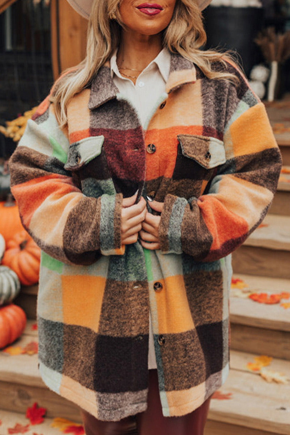 Orange Plaid Shacket