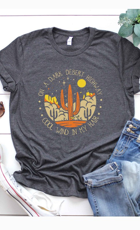 On A Dark Desert Highway Short Sleeve T-shirt