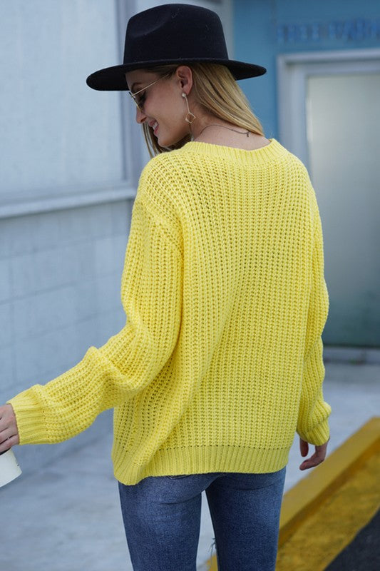 Yellow Twist Sweater