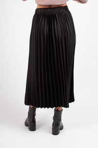 Pleated Satin Midi