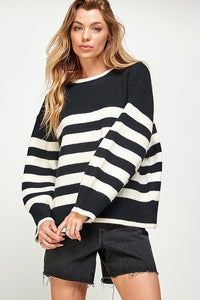Black and White Striped Sweater