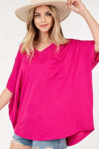 Oversized Top with Pocket