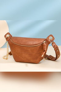 Leather Zipper Crossbody Bag