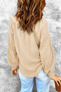 Scoop Neck Waffle Knit Top