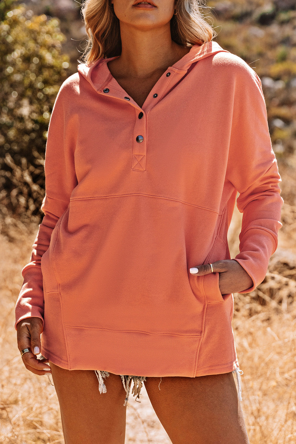 Henley Hoodie with Pocket