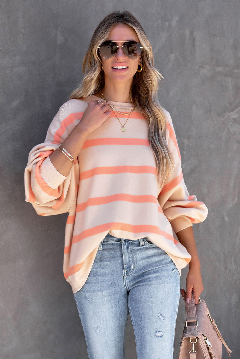 Striped Drop Shoulder Sweatshirt