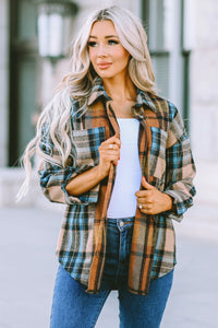 Brown with Blue Plaid Shacket/Shirt