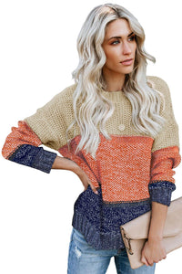 Color Blocked Netted Sweater