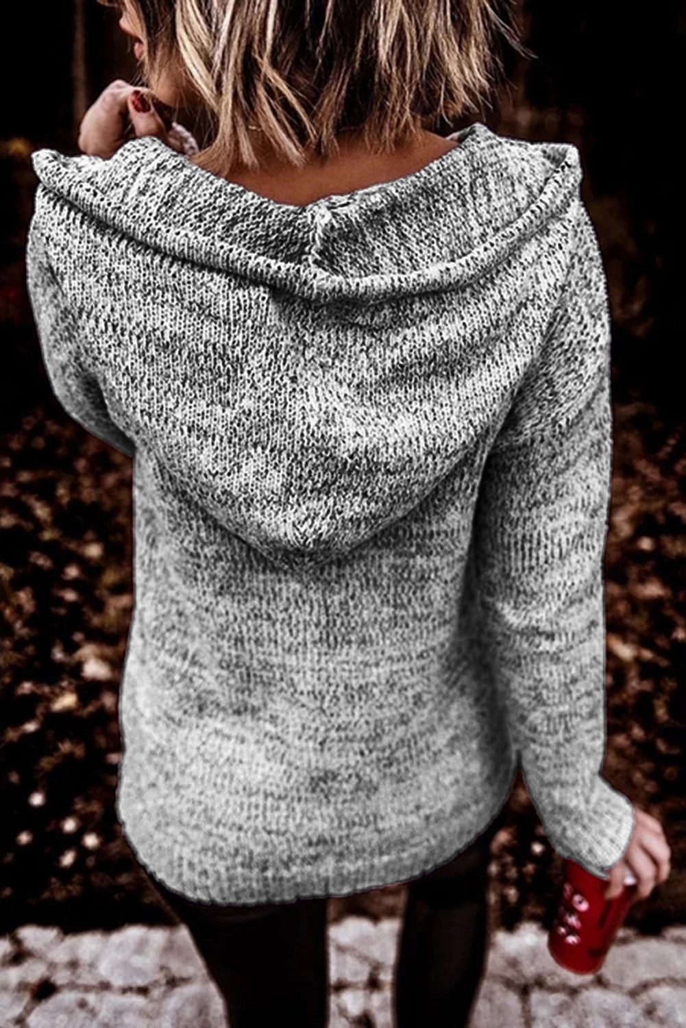 Heathered Gray Pullover Hooded Sweater