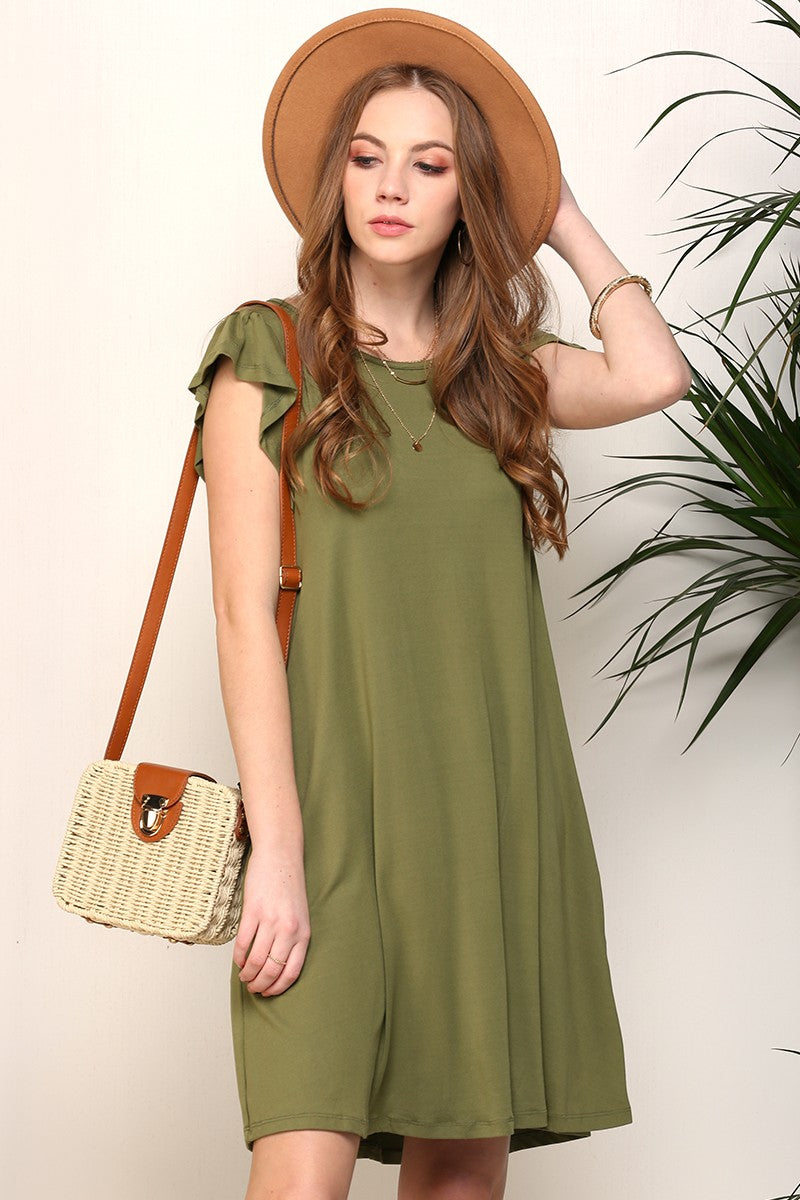 Princess Seam Dress - Olive