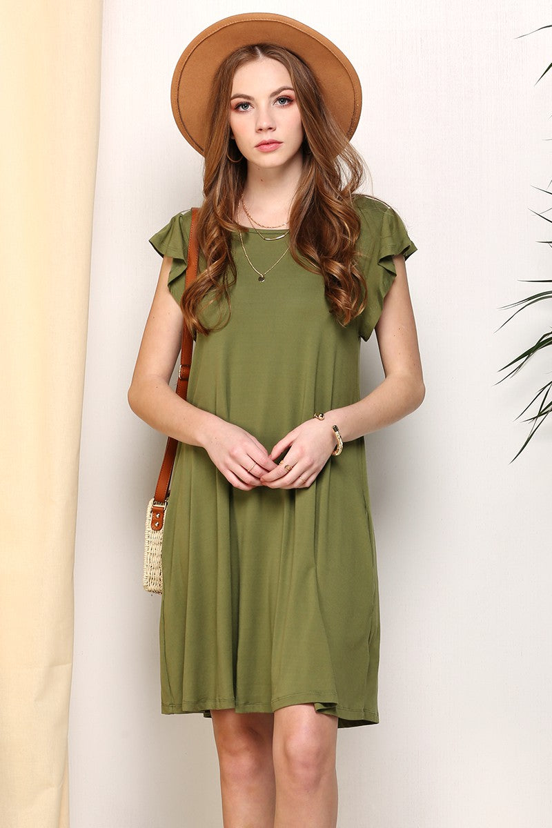 Princess Seam Dress - Olive